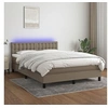 Image de Boxspring met matras en LED stof taupe 140x190 cm3133473