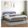 Image de Boxspring met matras en LED stof donkergrijs 160x200 cm3133486