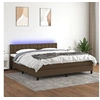 Image de Boxspring met matras en LED stof donkerbruin 160x200 cm3133488