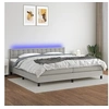 Image de Boxspring met matras en LED stof lichtgrijs 200x200 cm3133501
