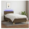 Image de Boxspring met matras en LED stof donkerbruin 90x190 cm3133520