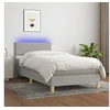 Image de Boxspring met matras en LED stof lichtgrijs 90x200 cm3133525
