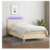Image de Boxspring met matras en LED stof cràmekleurig 80x200 cm3133530