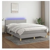 Image de Boxspring met matras en LED stof lichtgrijs 140x190 cm3133549
