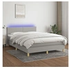 Image de Boxspring met matras en LED stof lichtgrijs 140x200 cm3133557