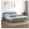 Image de Boxspring met matras en LED stof donkergrijs 160x200 cm3133566
