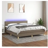 Image de Boxspring met matras en LED stof taupe 160x200 cm3133569