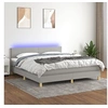 Image de Boxspring met matras en LED stof lichtgrijs 180x200 cm3133573