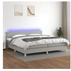 Image de Boxspring met matras en LED stof lichtgrijs 200x200 cm3133581