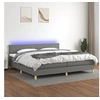 Image de Boxspring met matras en LED stof donkergrijs 200x200 cm3133582