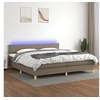 Image de Boxspring met matras en LED stof taupe 200x200 cm3133585