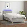 Image de Boxspring met matras en LED stof lichtgrijs 90x200 cm3133605