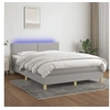 Image de Boxspring met matras en LED stof lichtgrijs 140x190 cm3133629