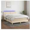 Image de Boxspring met matras en LED stof cràmekleurig 140x200 cm3133642