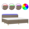 Image de Boxspring met matras en LED stof taupe 200x200 cm3133665