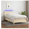 Image de Boxspring met matras en LED stof cràmekleurig 80x200 cm3133674