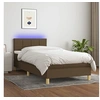Image de Boxspring met matras en LED stof donkerbruin 100x200 cm3133696