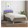 Image de Boxspring met matras en LED stof taupe 100x200 cm3133697