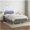 Image de Boxspring met matras en LED stof donkergrijs 120x200 cm3133702