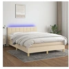 Image de Boxspring met matras en LED stof cràmekleurig 140x190 cm3133714