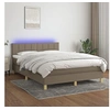 Image de Boxspring met matras en LED stof taupe 140x200 cm3133721