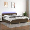 Image de Boxspring met matras en LED stof donkerbruin 160x200 cm 3133728
