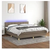 Image de Boxspring met matras en LED stof taupe 160x200 cm3133729