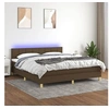 Image de Boxspring met matras en LED stof donkerbruin 180x200 cm3133736
