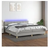 Image de Boxspring met matras en LED stof lichtgrijs 200x200 cm3133741