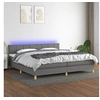 Image de Boxspring met matras en LED stof donkergrijs 200x200 cm3133742