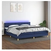 Image de Boxspring met matras en LED stof blauw 200x200 cm3133747