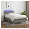 Image de Boxspring met matras en LED stof donkergrijs 90x190 cm3133758