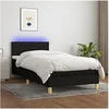 Image de Boxspring met matras en LED stof zwart 90x190 cm3133759