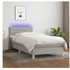 Image de Boxspring met matras en LED stof lichtgrijs 100x200 cm3133773