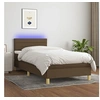 Image de Boxspring met matras en LED stof donkerbruin 100x200 cm3133776