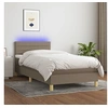 Image de Boxspring met matras en LED stof taupe 100x200 cm3133777