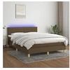 Image de Boxspring met matras en LED stof donkerbruin 140x200 cm3133800