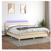 Image de Boxspring met matras en LED stof cràmekleurig 160x200 cm3133810
