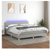 Image de Boxspring met matras en LED stof lichtgrijs 180x200 cm3133813