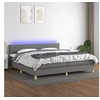 Image de Boxspring met matras en LED stof donkergrijs 200x200 cm3133822