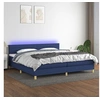 Image de Boxspring met matras en LED stof blauw 200x200 cm3133827