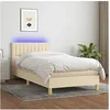 Image de Boxspring met matras en LED stof cràmekleurig 90x190 cm3133842