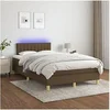 Image de Boxspring met matras en LED stof donkerbruin 120x200 cm3133864