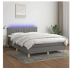 Image de Boxspring met matras en LED stof donkergrijs 140x190 cm 3133870
