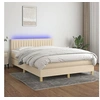 Image de Boxspring met matras en LED stof cràmekleurig 140x200 cm3133882