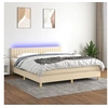 Image de Boxspring met matras en LED stof cràmekleurig 160x200 cm3133890