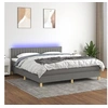 Image de Boxspring met matras en LED stof donkergrijs 180x200 cm3133894