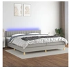 Image de Boxspring met matras en LED stof lichtgrijs 200x200 cm3133901