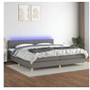 Image de Boxspring met matras en LED stof donkergrijs 200x200 cm3133902