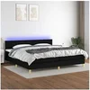 Image de Boxspring met matras en LED stof zwart 200x200 cm3133903